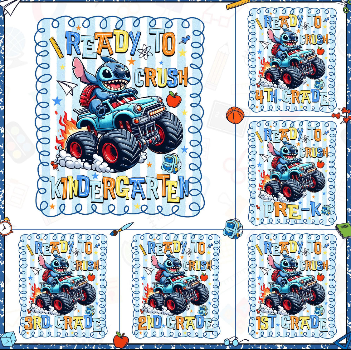 1026 - Blue Alien Back to School Blue