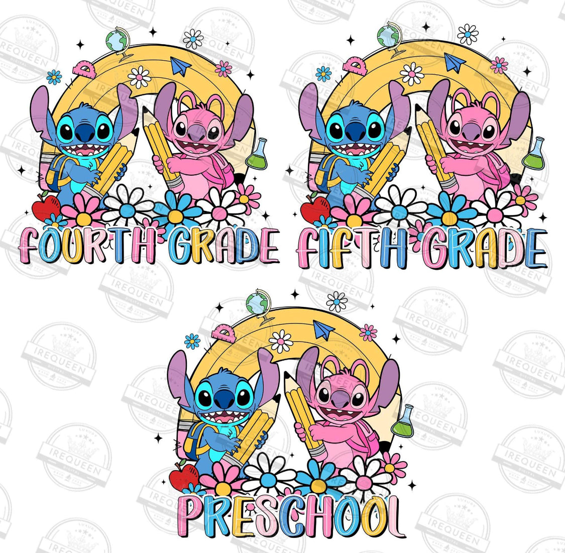 1020 - Blue and Pink Alien Floral Back to School
