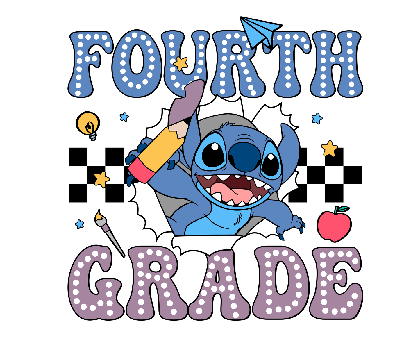 1002-Blue Alien Retro Back to School Shirt