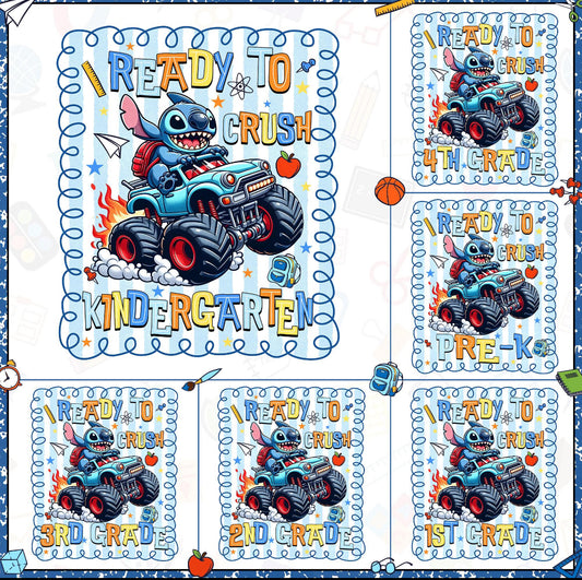 1026 - Blue Alien Back to School Blue