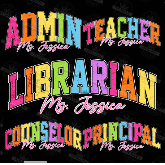 1018 - Back to School Staff Bright Rainbow