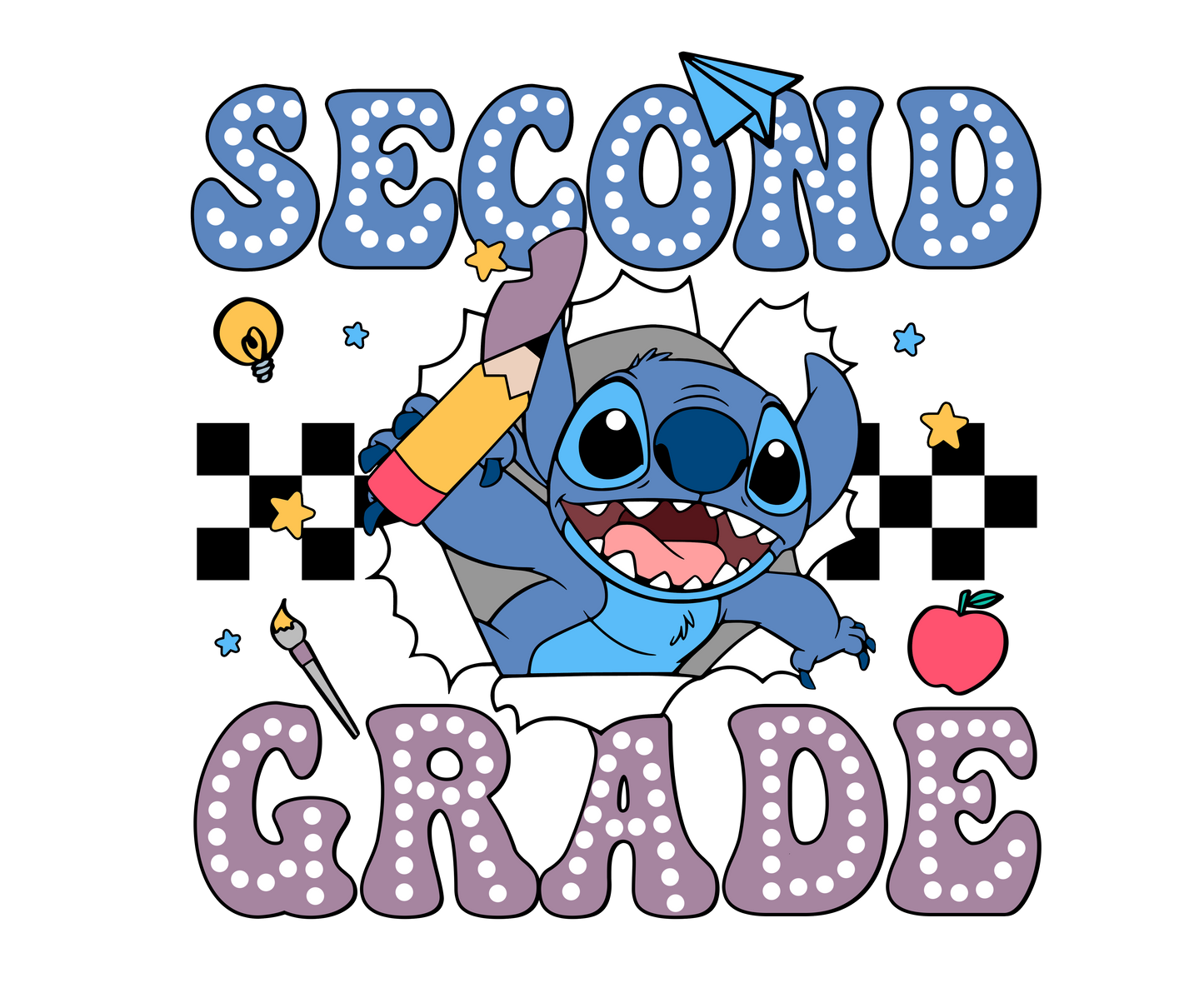 1002-Blue Alien Retro Back to School Shirt