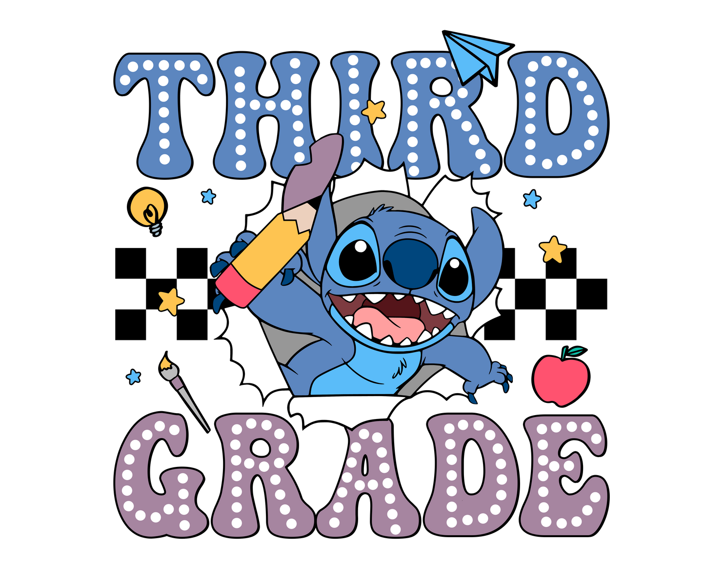 1002-Blue Alien Retro Back to School Shirt